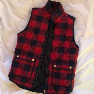 J Crew plaid light puff vest